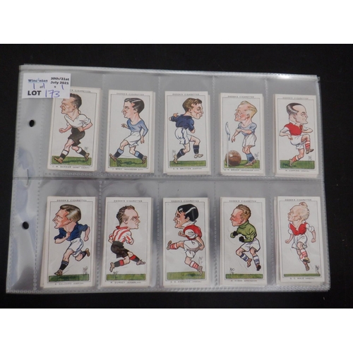 173 - Category - Football & Sports: Ogdens 50 x Football Caricatures . Book Price £150 approx.