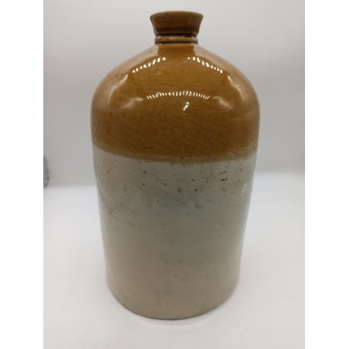 Large vintage stoneware bottle store flagon Spooner and Co Penywain Road Cardiff