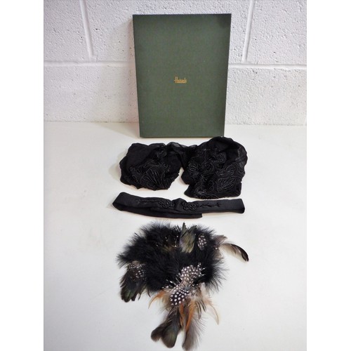 1452 - Harrods 1920's Style Charleston Head Dress Set with Black Bead Design