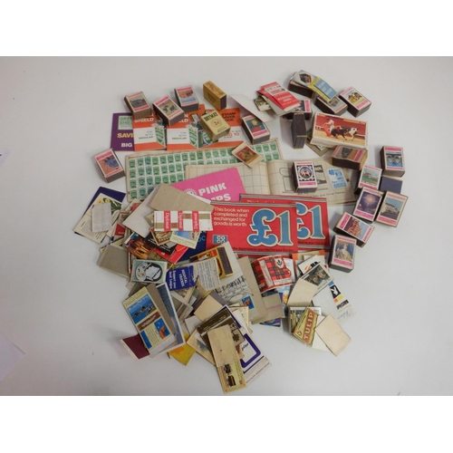 1456 - A Selection of Mixed Empty Matchboxes - Mainly Whitbread plus Greenshield/ Pink Stamp Booklets