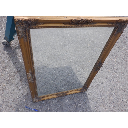 1465 - Gilt Framed Bevelled Edge Mirror 73cm x 105cm