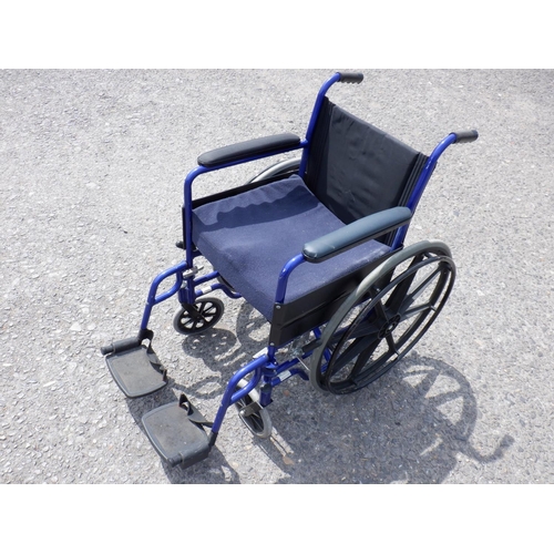 1471 - Blue Wheelchair from the Helping Hands Company with Deep Removable Seat pad, Seat is 16 Inches Squar... 