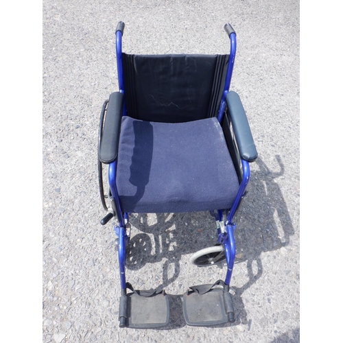 1471 - Blue Wheelchair from the Helping Hands Company with Deep Removable Seat pad, Seat is 16 Inches Squar... 