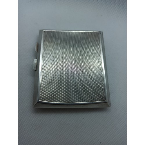 283 - A 1934 Art Deco Engine turned hallmarked Silver Cigarette case by S.W.Goode & Co of Preston Street B... 