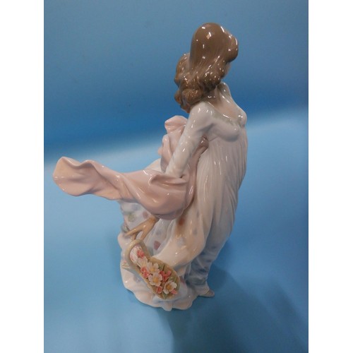 75 - Lladro 'Spring Splendor' Girl with Flower Basket 5898 - Perfect Condition