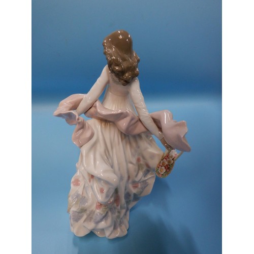 75 - Lladro 'Spring Splendor' Girl with Flower Basket 5898 - Perfect Condition