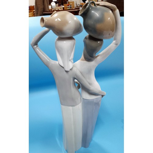 63 - Lladro Retired 1985 - Two Women with Water Jugs 1014, 18.5 