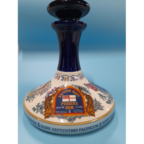 77 - Large 1 Ltr WADE Pussers Rum British Royal Navy Lord Nelson Decanter, 9 