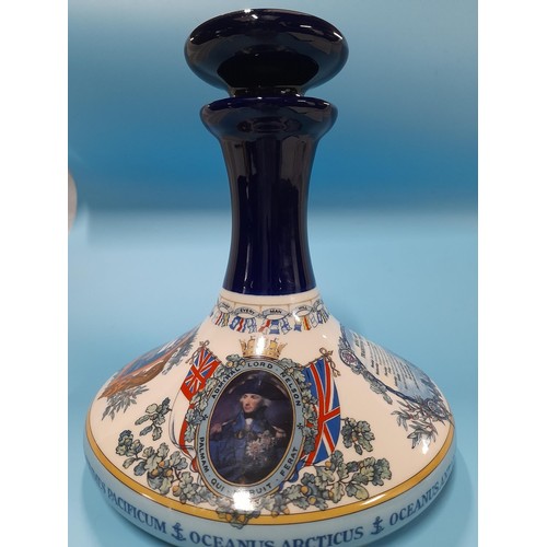 77 - Large 1 Ltr WADE Pussers Rum British Royal Navy Lord Nelson Decanter, 9 