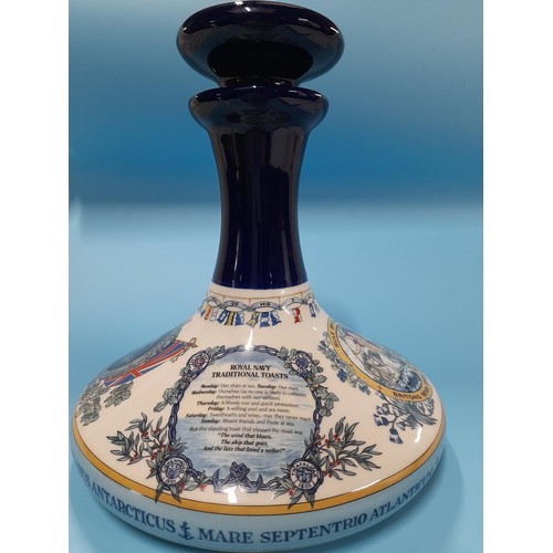 77 - Large 1 Ltr WADE Pussers Rum British Royal Navy Lord Nelson Decanter, 9 