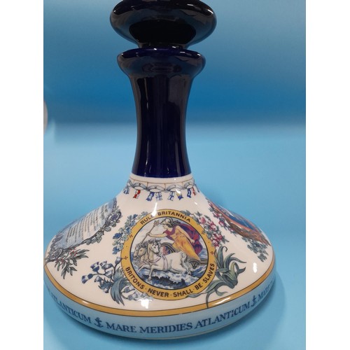 77 - Large 1 Ltr WADE Pussers Rum British Royal Navy Lord Nelson Decanter, 9 