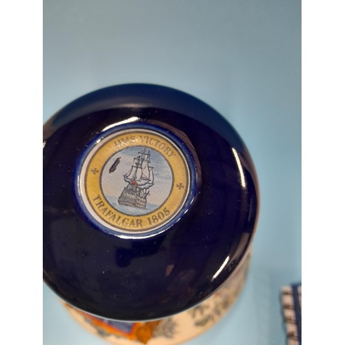 77 - Large 1 Ltr WADE Pussers Rum British Royal Navy Lord Nelson Decanter, 9 