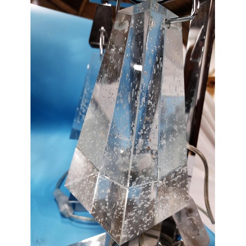 96 - Designer Chrome and Heavy Crystal Drop Side Lights 44cm High, Crystals 17cm x 8cm at widest point.  ... 