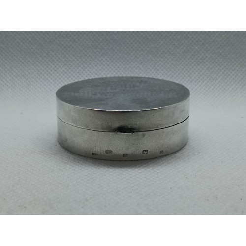 277 - A Mark Houghton of Sheffield  2005 Hallmarked Silver Pill Box , weight 33.43 Grams