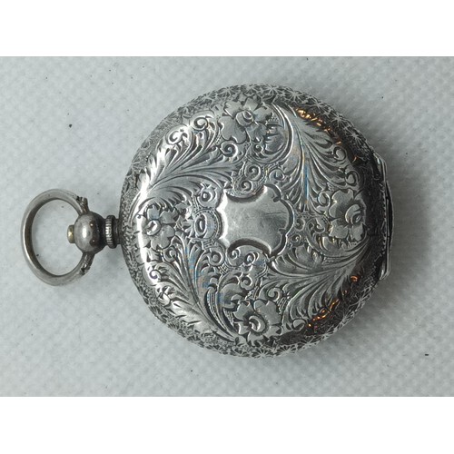 303 - A Ladies .935 Silver Pocket Watch with an Enamel Dial