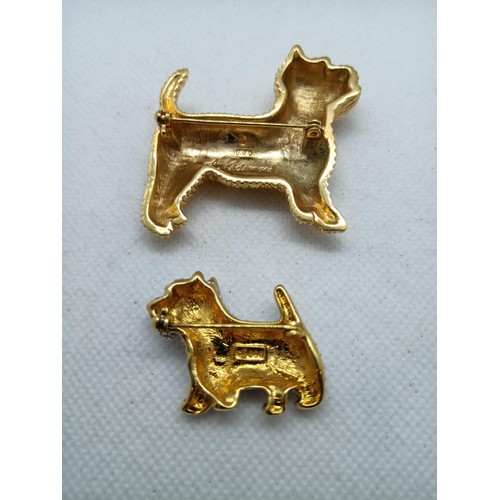 268 - Hallmarked Gold Plated .925 Silver and Diamante Scottie Dog and other