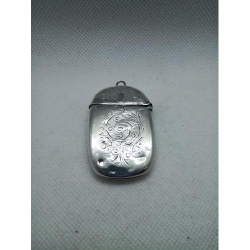 188 - Silver Vesta Case - Mongrammed - Weight 18 Grams