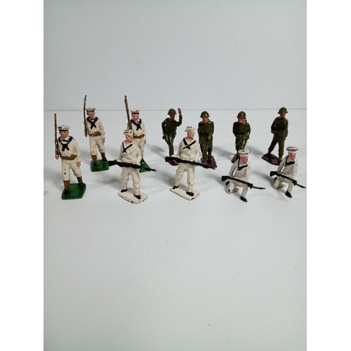 574 - Vintage Britains Lead Toy Soldiers - US Navy Sailor White Jacket and General Infantry