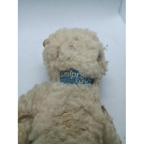 591 - A Vintage Chilprufe Lambs Wool Toy Monkey (Well Loved)