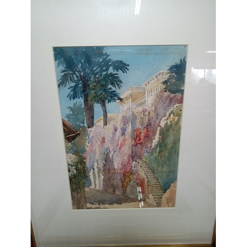 534 - 6 x Original Watercolours - Scenes of Menton and the French Riviera