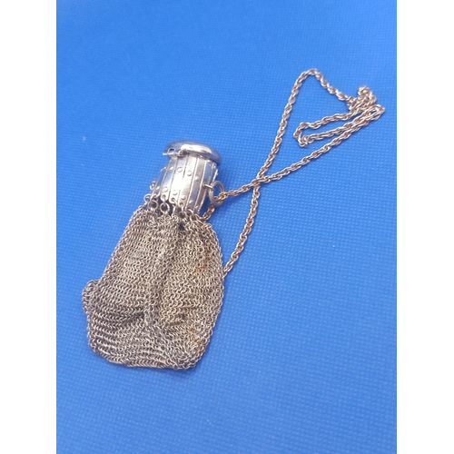 313 - An Antique Victorian Chatelaine Mesh Coin Purse - 77Grams