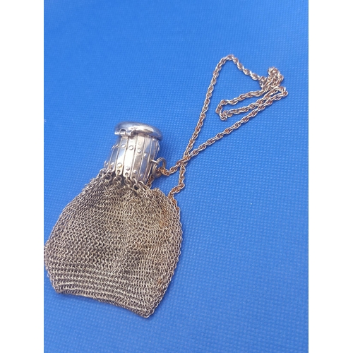 313 - An Antique Victorian Chatelaine Mesh Coin Purse - 77Grams