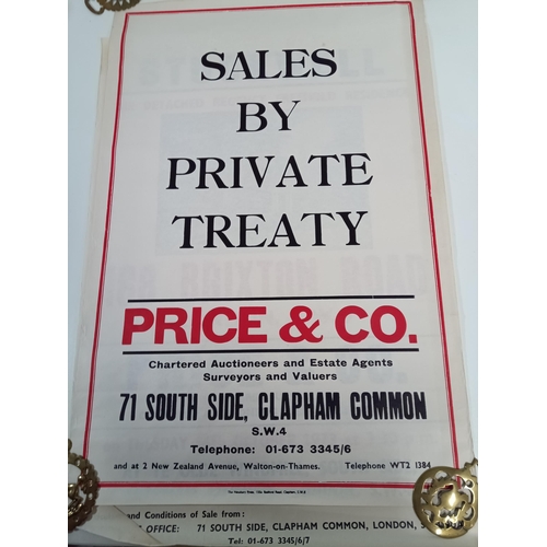 427 - 5 x 1970's Estate Agent Sale Posters '168 Brixton Road, London , SW9 etc. Approx. 76 x 52cm