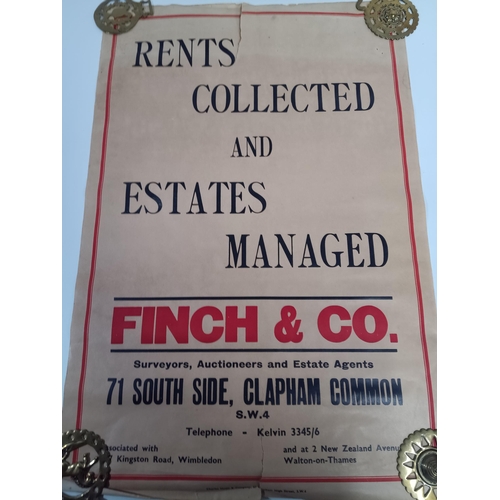 428 - 1960's Finch's Of Clapham Estate Agents Posters