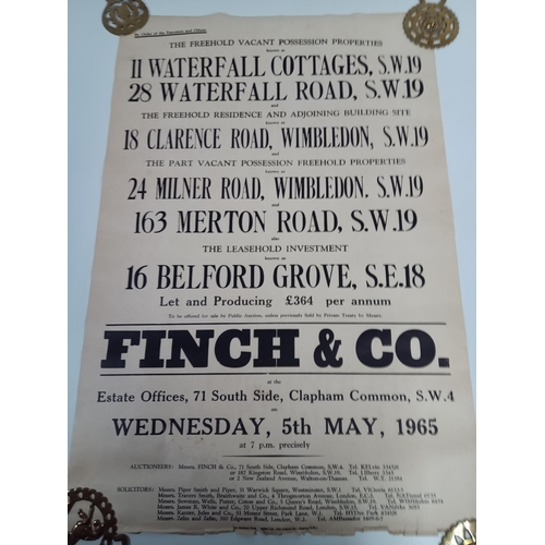 428 - 1960's Finch's Of Clapham Estate Agents Posters