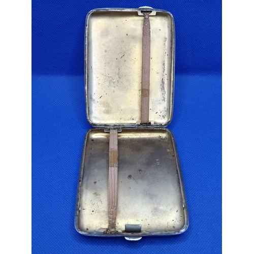 209 - A Heavily Engraved Silver Cigarette Case 1945 - 150grams