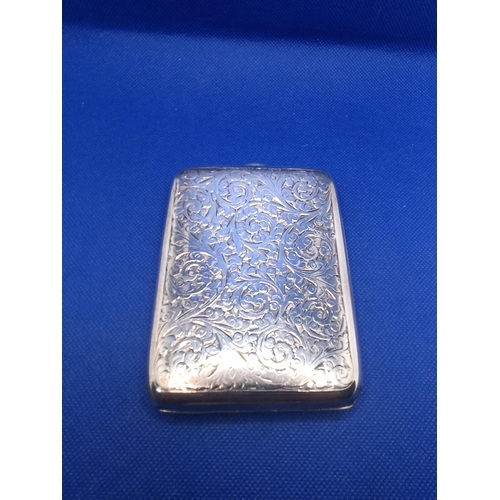 209 - A Heavily Engraved Silver Cigarette Case 1945 - 150grams