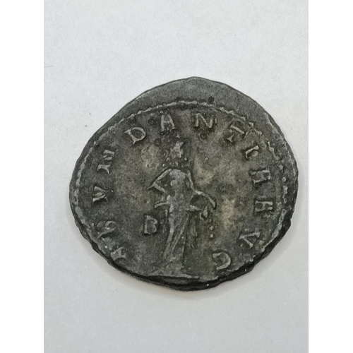 363 - Ancient Roman Coin, Obverse : Diademed and Cuirassed Emperor Antoninianus 265-266. Reverse: Sol Walk... 