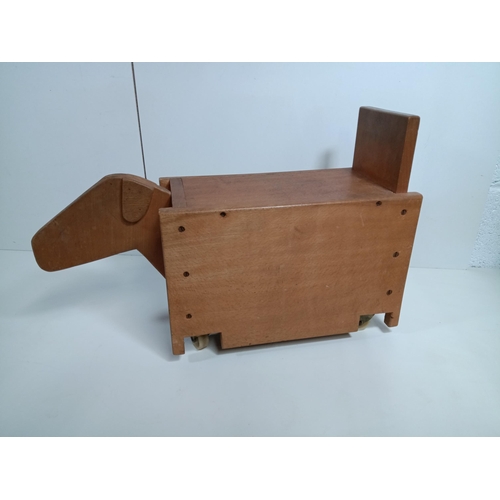 595A - A Ride On Vintage Silds Wooden Toy Dog