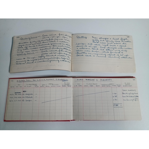 29P - A WWII Flying Officers Log Book 15880007 Wood DB and Notes Avro Anson Consolidated Liberator