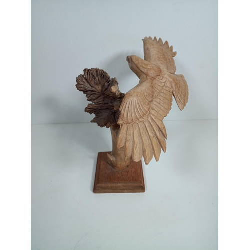 419 - A Hand Carved Wooden Eagle Ornament 25cm High, 25cm Across