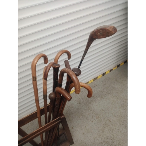 627 - Quantity of Vintage and Antique Walking Sticks Walking Stick Stand