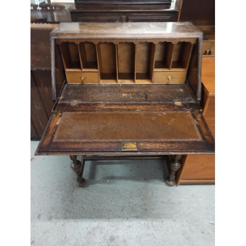 472 - Oak Bureau , 73cm Length, 40cm Deep, 105cm High