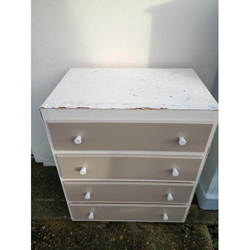 506E - White Painted Chest of 4 Drawers