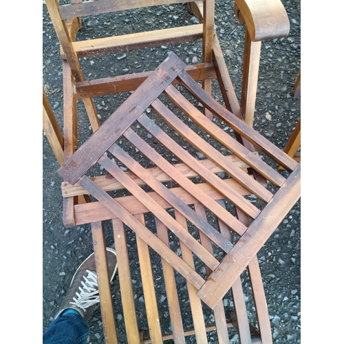 510d - 2 x Garden Steamer Chairs - 1 Requiring Repair to Seat