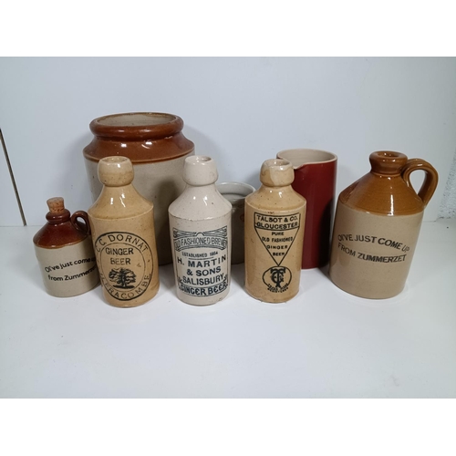 55 - Talbot and Co of Gloucester and CC Dornat of Ilfracombe Stone Ware Ginger Beer Bottles and H Martin ... 