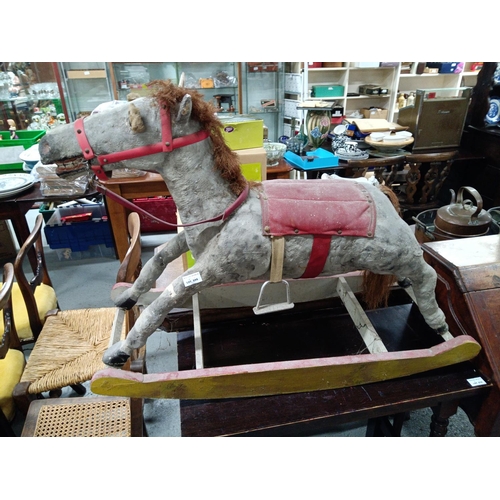 595 - A Vintage Dapple Grey Rocking Horse