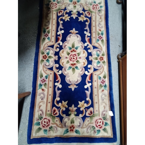 615 - Blue Chinese Rug 164 x 78cm - Some Wear