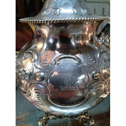 211B - A Victorian Silver Plate Teapot Monogrammed