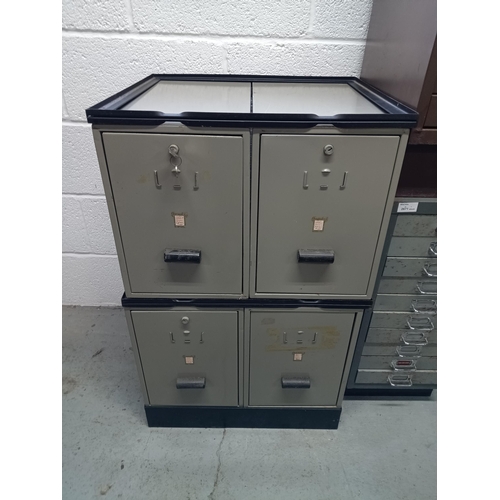 89 - 4 Part Lockable Filing Cabinet