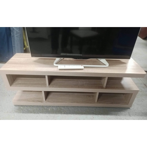 293 - Wood Effect TV Unit 42cm H, 120cm L, 35cm W