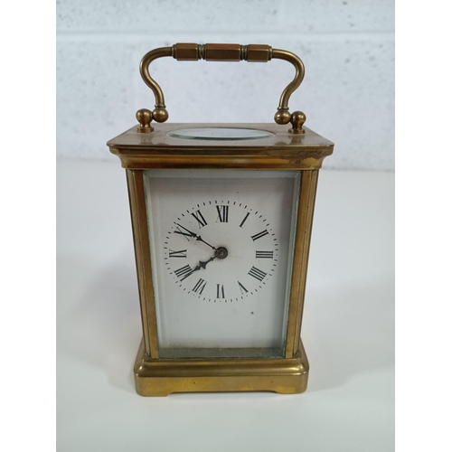 333 - Antique Brass Carriage Clock - Running (no key)