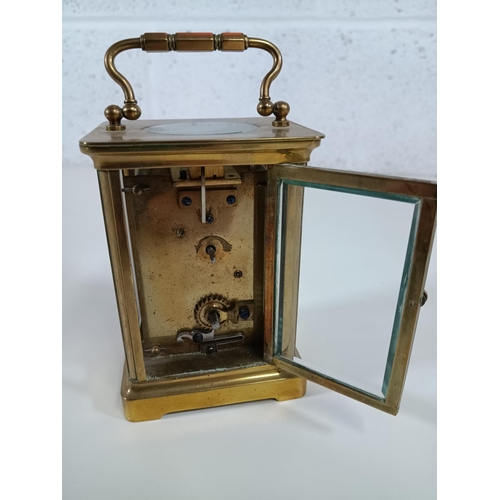 333 - Antique Brass Carriage Clock - Running (no key)