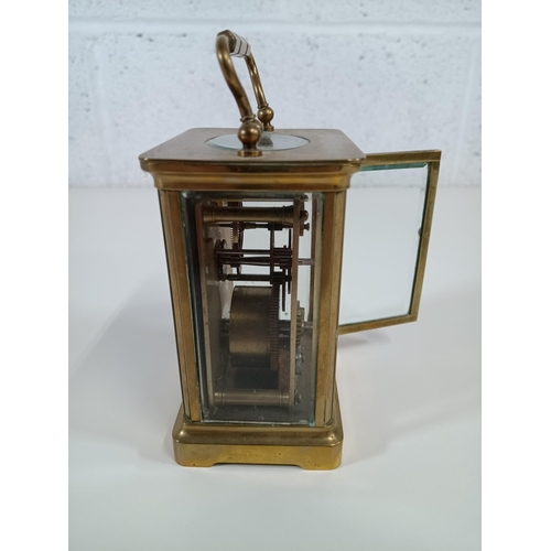 333 - Antique Brass Carriage Clock - Running (no key)