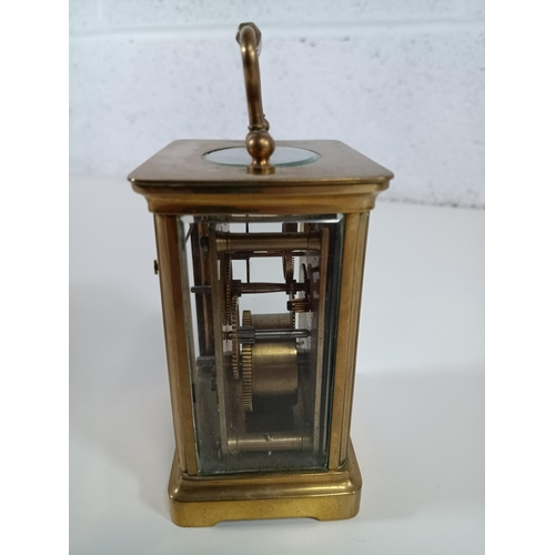 333 - Antique Brass Carriage Clock - Running (no key)