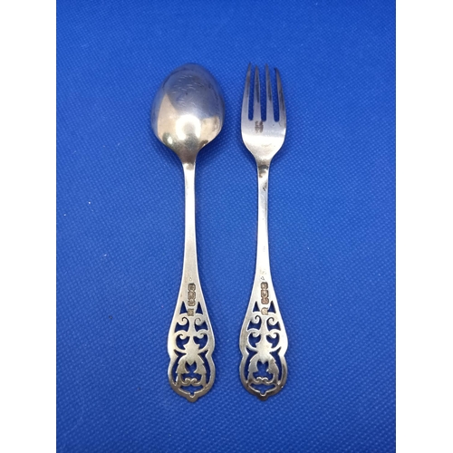 306 - Hallmarked Silver Spoon and Fork 50gms